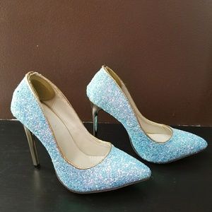 Cinderella blue sparkle heels